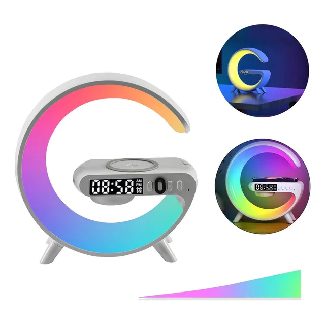 Lámpara de Sonido Bluetooth G-speaker Cargador de Inducción RGB de 10 W Color Blanco Mix Automotive G63