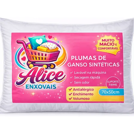 Travesseiro 100% Pluma De Ganso 50x70- Top De Linha Eco Pluma Novo