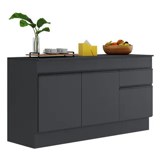 BalcĂŁo Cozinha Gabinete Pia 150cm Veneza MultimĂłveis V2107 Cor Preto BalcĂŁo Cozinha Gabinete Pia 150cm Veneza MultimĂłveis V2107 Cor Preto