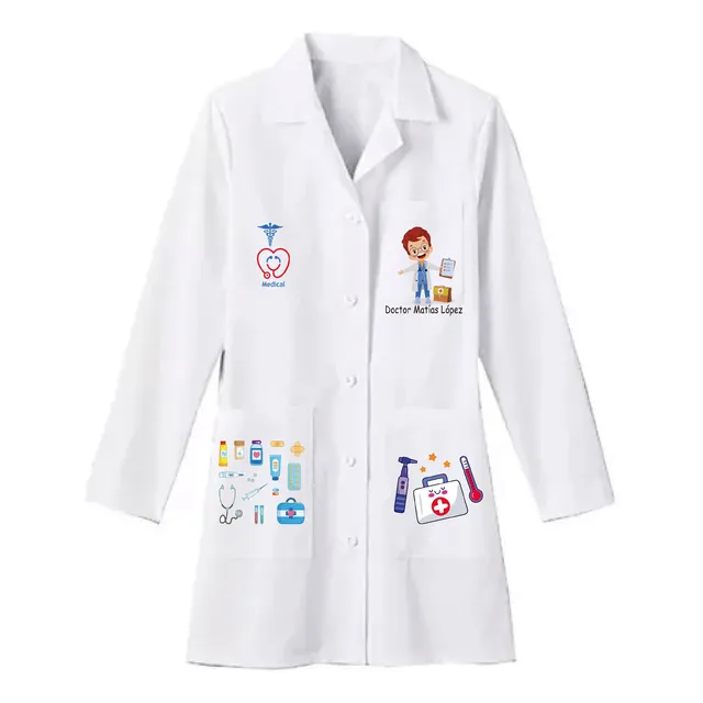 Bata De Medico, Doctor Personalizada Con El Nombre Niños
