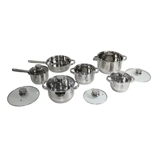 Panelas Galya 12 Pçs Aço Inoxidåvel P/ Fogão Indução E Gås! Panelas Galya 12 Pçs Aço Inoxidåvel P/ Fogão Indução E Gås!