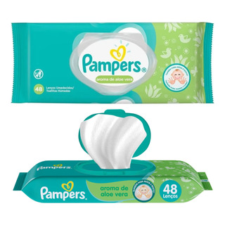 Toalhinhas Umedecidas Pampers Aloe Vera Suave Resistente 48u Toalhinhas Umedecidas Pampers Aloe Vera Suave Resistente 48u