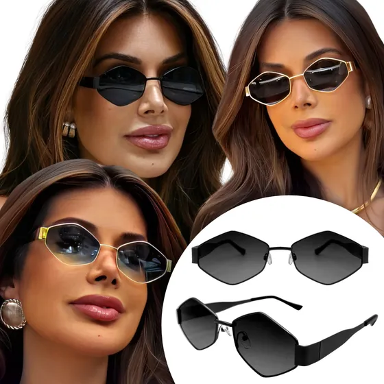 Óculos De Sol Feminino Losango Blogueira Geométrico Trends
