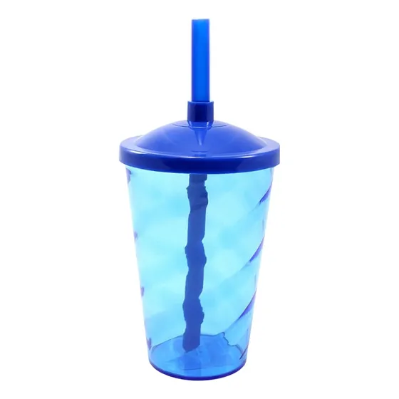 Kit 10 Copos Twister 400ml Com Tampa E Canudo Full