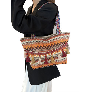 Bolso De Mano Bohemio Con Borlas Para Mujer, Estilo Casual Bolso De Mano Bohemio Con Borlas Para Mujer, Estilo Casual