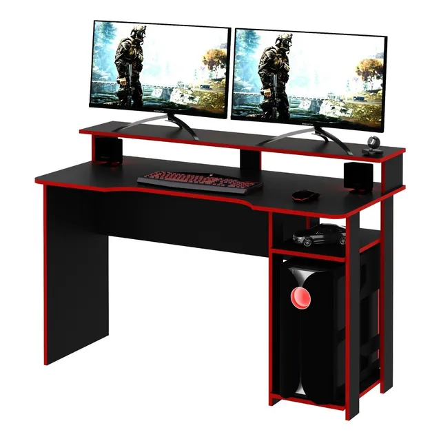 Mesa Escritorio Para Pc Gamer 136 Cm Largo - Repisa - 4153