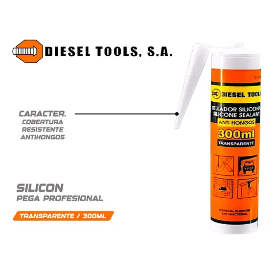 Pega / Silicon Transparente Antihongos, Diesel Tools