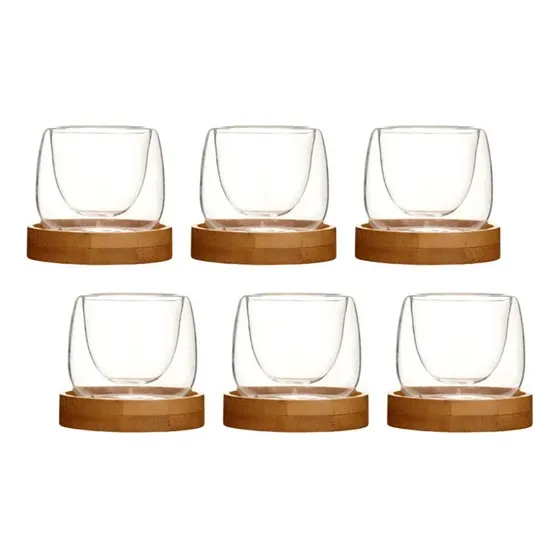 Tazas De Café Espresso De Vidrio De Doble Pared