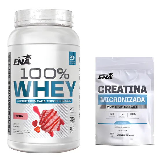 Combo 100% 2lb  Whey Protein Proteina + Creatina 300g Ena