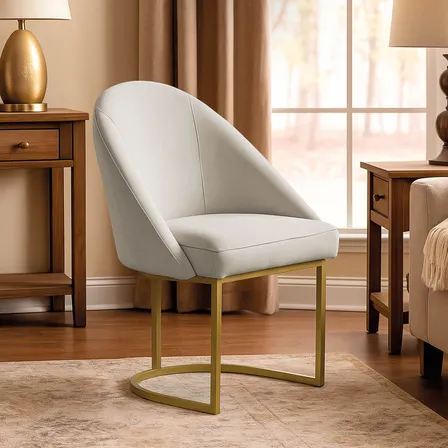 Cadeira Poltrona Sala Base Metal Orgânica Industrial Luxo