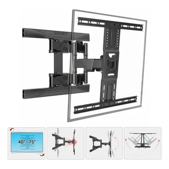 Sonheo® Soporte Pared Tv Para Pantalla Monitor Soporte Base De Pared Para 40'' 55'' 65'' 70'' 75'' Pulgadas De Television