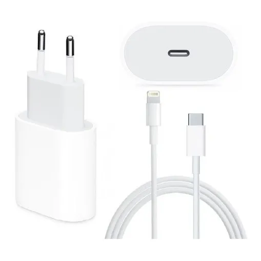 Cargador Carga Rapida 20w Usb C + Cable iPhone 1m Usb C