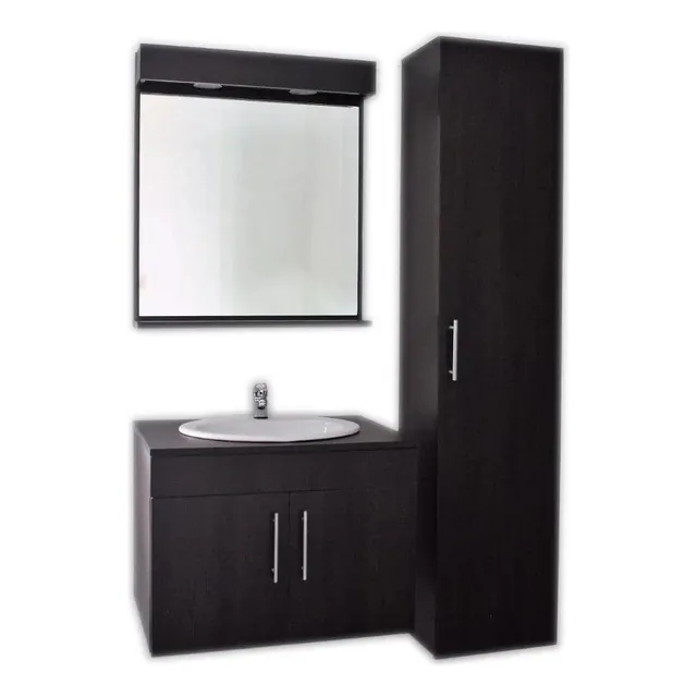 Mueble De Baño Con Lavamanos, Espejo Y Armario