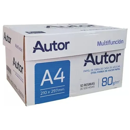 Resma Autor A4 80 Grs Caja 10 X 5000 Hojas