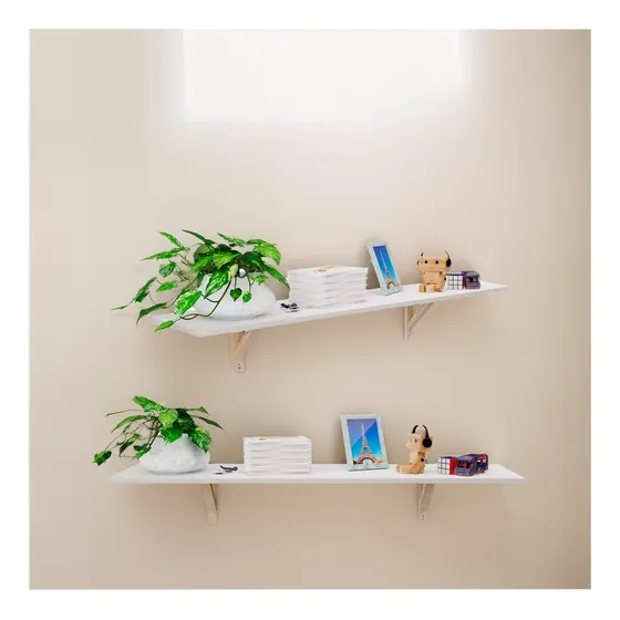 Mesa Suspensa Em Mdf Branco Estudos Home Office Computador