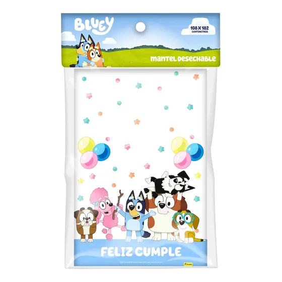 Mantel Desechable Bluey 108x182cm Para Cumpleaños Louicid