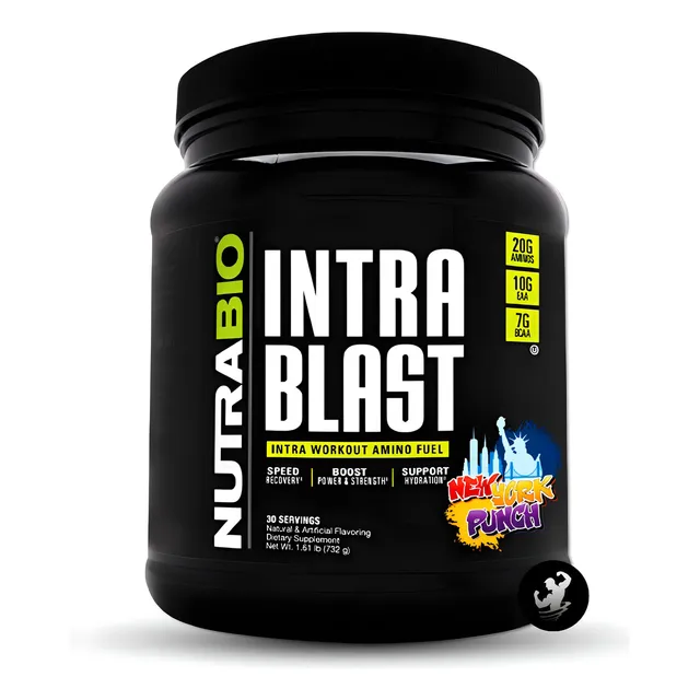 Intrablast 738 Gr, Nutrabio. Aminoácidos Intra Workout Sabor New York Punch