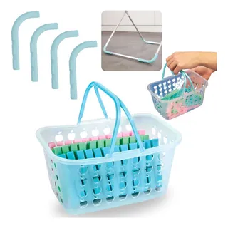 Cesta Com Alça 36 Prendedores De Roupa + Kit Protetor Varais Cesta Com Alça 36 Prendedores De Roupa + Kit Protetor Varais