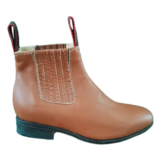 Botin Charro Piel Vacuno Suela Vaqueta Niño Joven Unisex