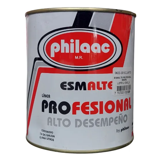 Pintura Negra Esmalte Brillante 1/4 De Galon Marca Philaac