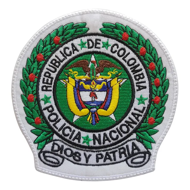 Parche Bordado Escudo Policia Nacional Colombia Dios Patria