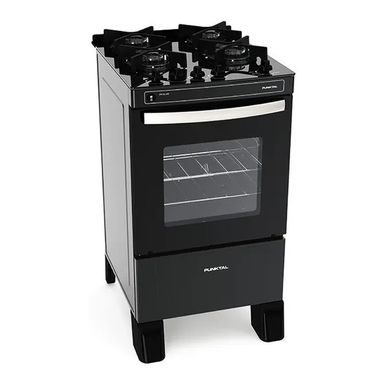 Cocina Punktal Agile Glas 4h S/g Pk-gl4b Vidrio Negro Albion