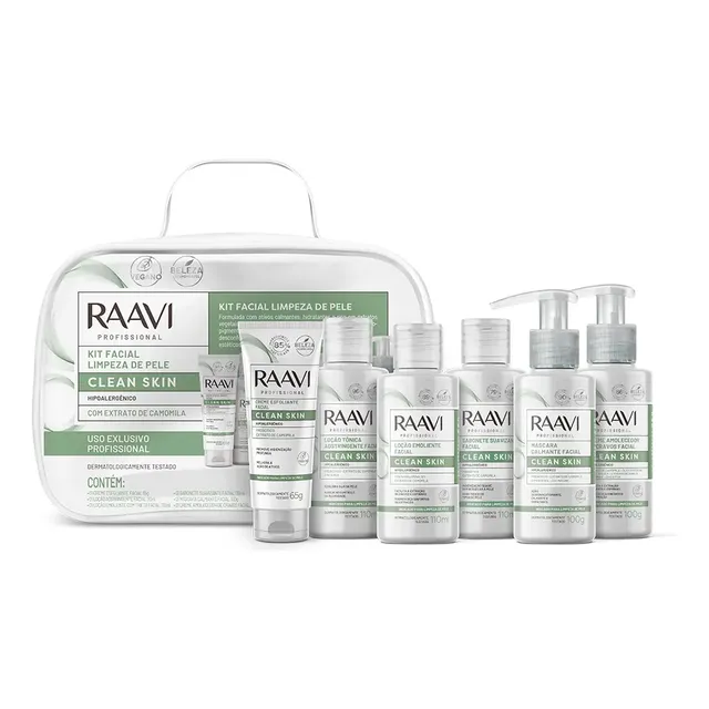 Kit De Limpeza Da Pele Profissional Raavi Suave