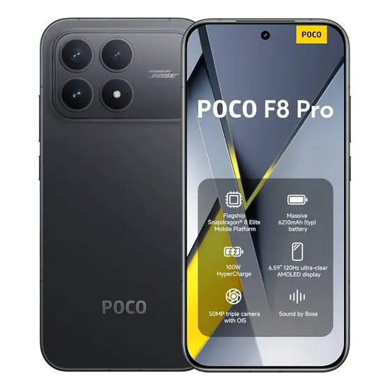 Poco F8 Ultra de 512 GB, 16 RAM, 5 g, Snapdr 8 Elite Gen5, 6.9 pies, Global Black