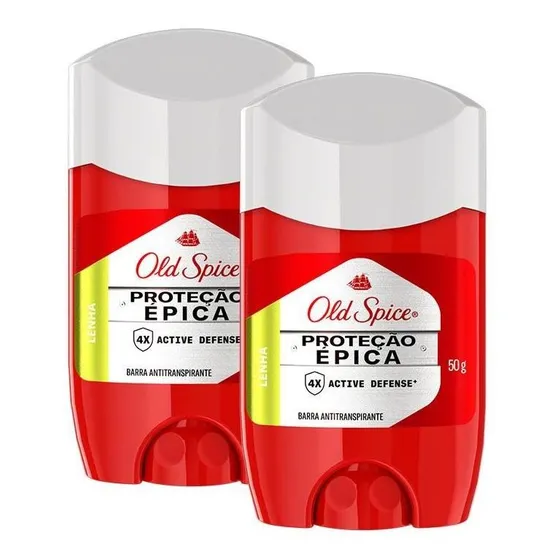 Kit 2 Desodorante Em Barra Old Spice Lenha 50g