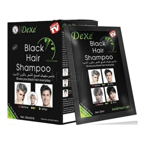 10 Pcs Dexe Champú Para El Cabello Negro Tinte Instantáneo P