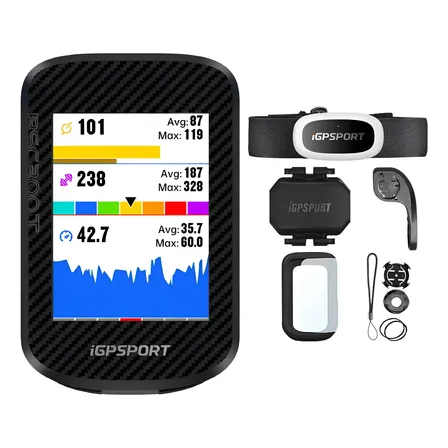 Gps Bike Igpsport Bsc300t + Cinta Cardiaca + Sensor Cadencia Preto