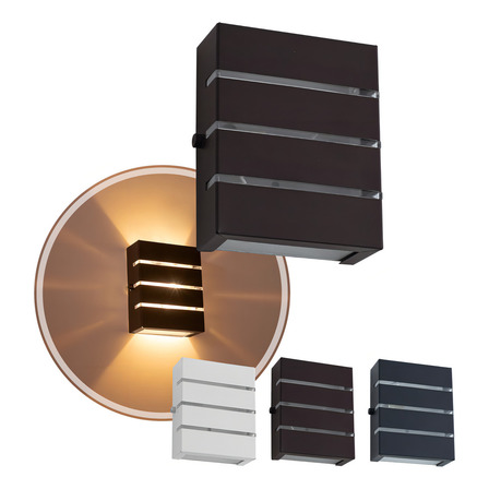 Luminária Arandela 2 Facho Parede Muro Externa Starlumen St2772 Slim 3 Frisos Marrom Luminária Arandela 2 Facho Parede Muro Externa Starlumen St2772 Slim 3 Frisos Marrom