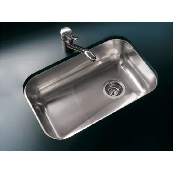 Bacha Pileta Cocina Simple Johnson Acero Inoxidable Z 52 Cr Color Plateado
