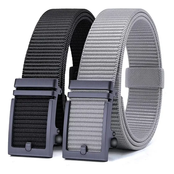 Pack De 2 Cinturones Informales Para Hombre Cinturon Correas Color Negro/gris Talla 2 Piezas