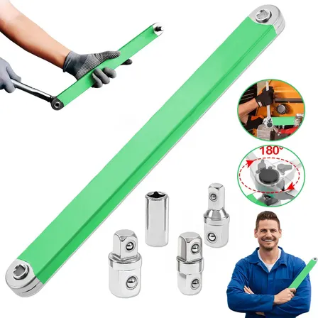 Catraca Offset Conjunto Chaves Extensão Em Aço Carbono Verde