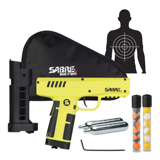 Pistola Disuasiva Sabre Kit Traumatica Gas Pimienta Cal.68