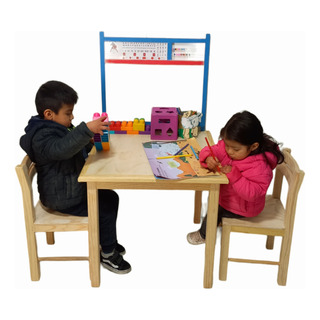 Set De Mesa Y 4 Sillas Comedor Infantil Para Niños De Madera Set De Mesa Y 4 Sillas Comedor Infantil Para Niños De Madera