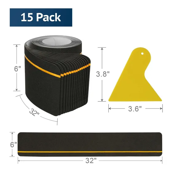 Cinta Antideslizante In Color Negro Amarillo Pvc Fuerte