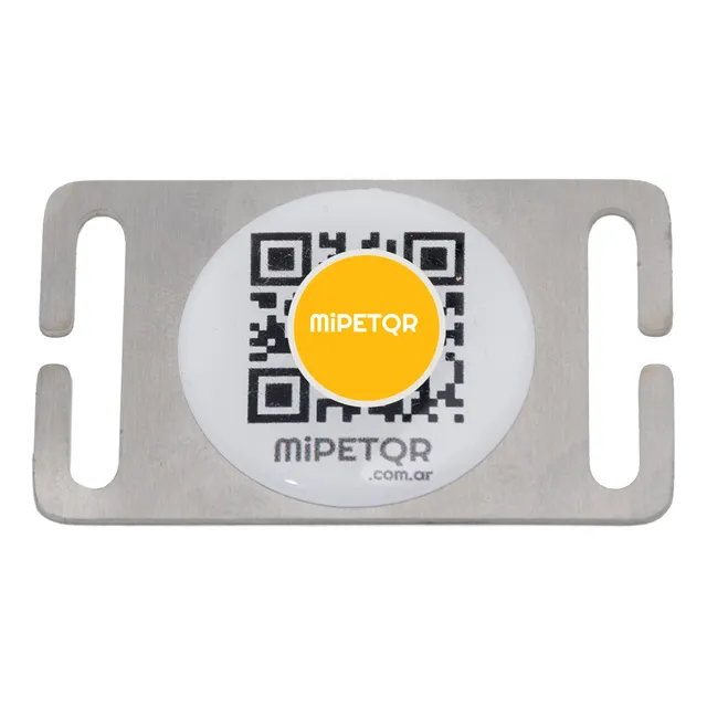 Identificación Qr Mascotas Pasador Acero Para Collar 2,5cm