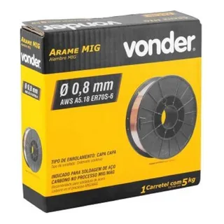 Arame Solda Mig 0.8mm Carretel Com 5kg Uso Com GĂĄs Vonder Arame Solda Mig 0.8mm Carretel Com 5kg Uso Com GĂĄs Vonder