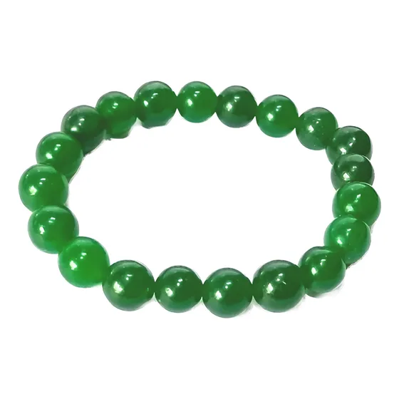 Pulseira Esferas De Jade Verde Pedra Natural Para Proteção