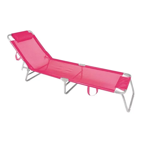 Reposeras Sillas Aluminio Rosa Mor