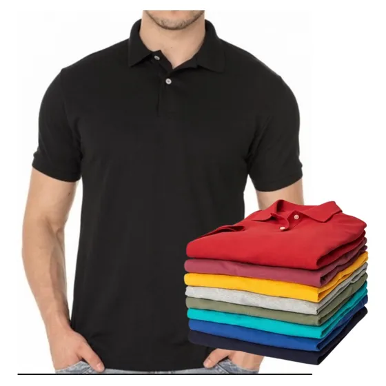 Kit 6 Camisetas Polo Masculinas Algodão Piquet Lisa G1 G2 G3