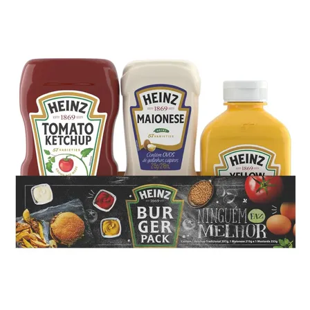 Kit Heinz: Ketchup 397g + Maionese 215g + Mostarda 255g