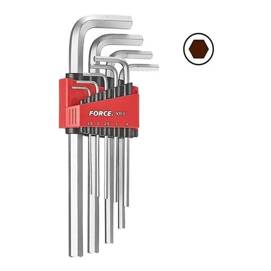 Juego De Llaves Allen 1.5-10 Mm. Larga (5093l), Force