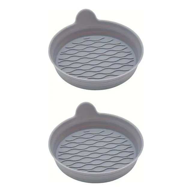 2u Posavaso Portavaso De Silicona Antidesliz Para Auto Gris