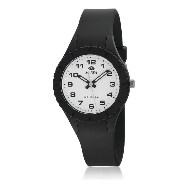 Reloj Pulsera Análogo Marea Watch B4410801 Kids Correa Negro Bisel Negro Fondo Blanco