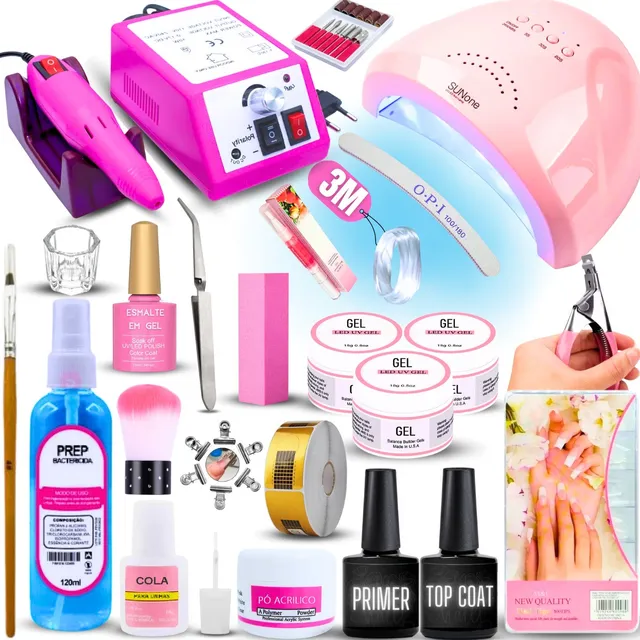 Kit De Unha Gel Completo Fibra Kit Unhas Gel Envio Imediato