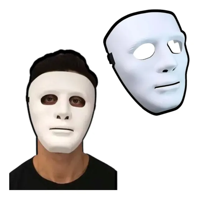 Kit 7 Máscara Branca Lisa Sem Face Fantasia Halloween Festa 