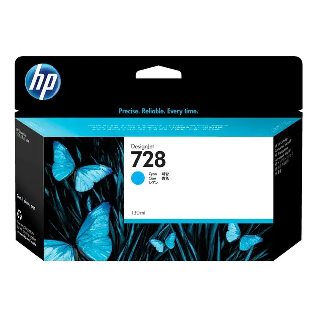 Cartucho De Tinta Hp 728 Cian Designjet De 130 Ml